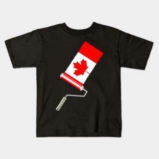 Paint Roller Canadian Flag Kids T-Shirt